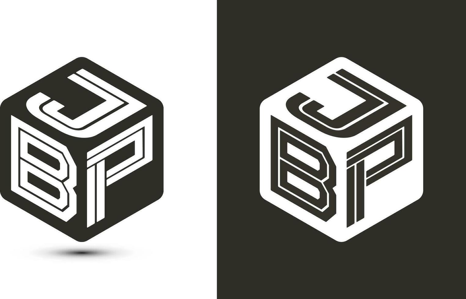 jbp letra logo diseño con ilustrador cubo logo, vector logo moderno alfabeto fuente superposición estilo.