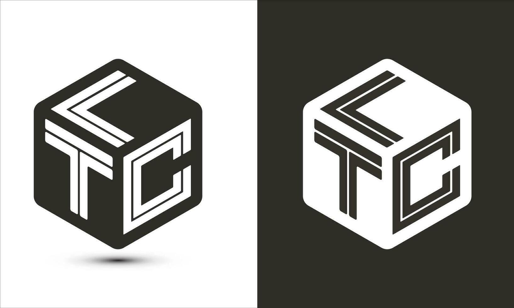 ltc letra logo diseño con ilustrador cubo logo, vector logo moderno alfabeto fuente superposición estilo.