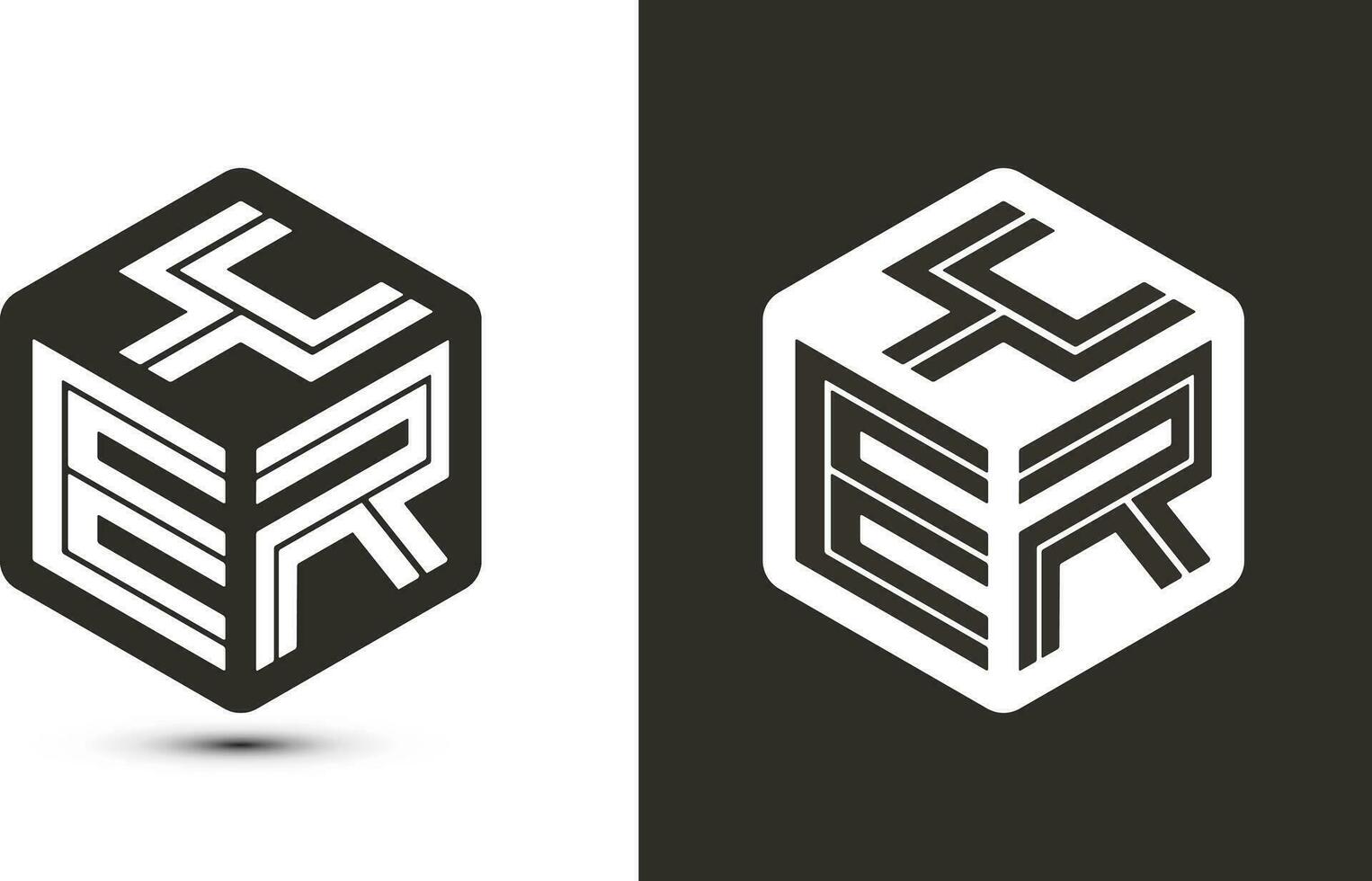 YER letter logo design with illustrator cube logo, vector logo modern alphabet font overlap style.