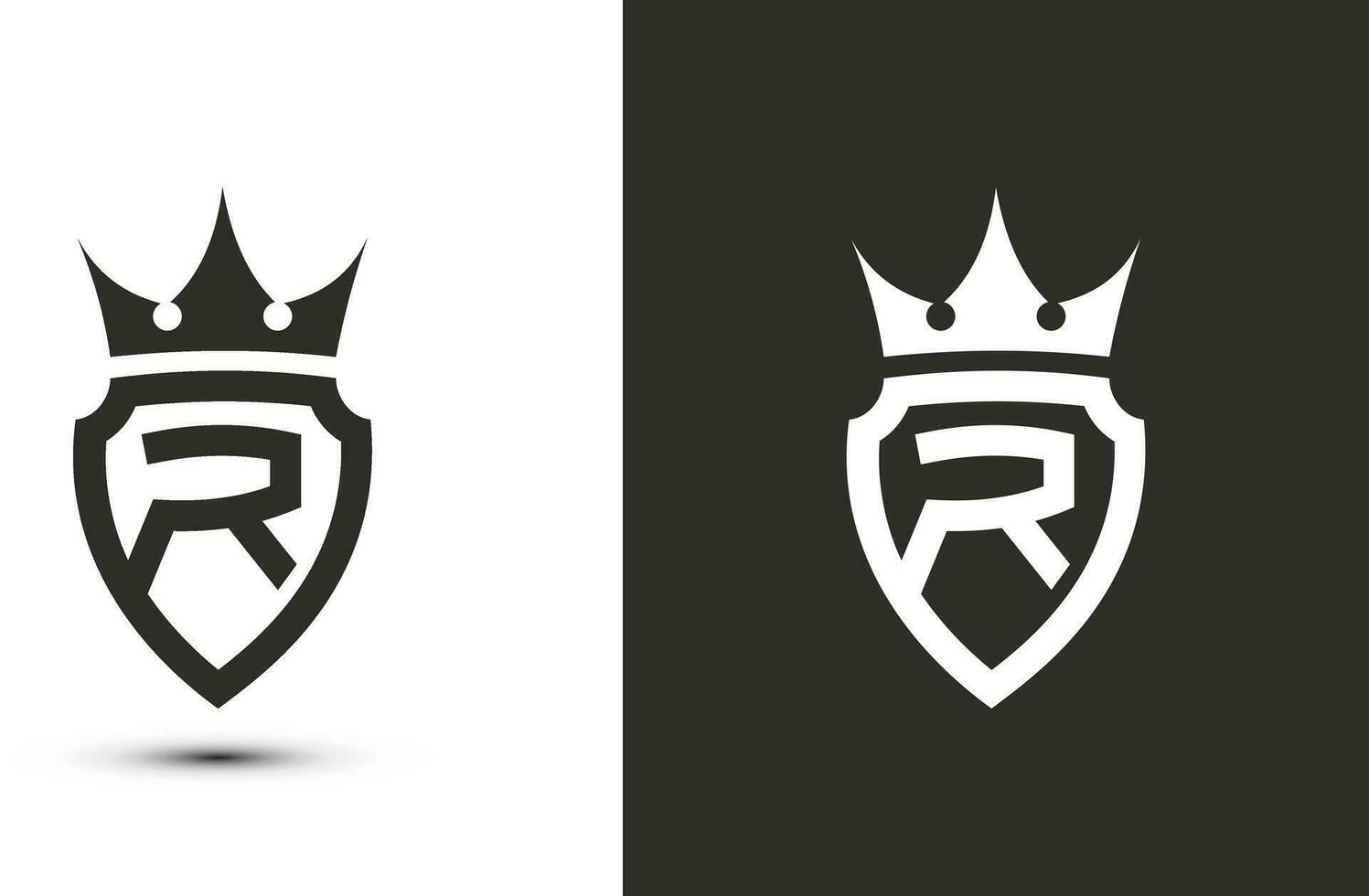 letra r iniciales firma logotipo elegante logo icono vector diseño. lujo proteger corona signo.