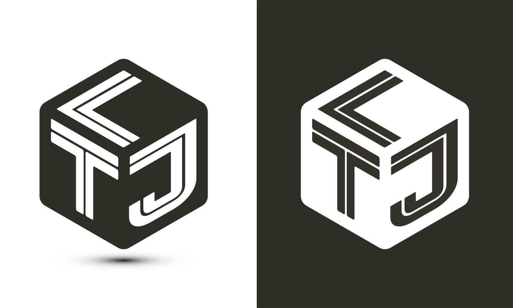 LTJ letter logo design with illustrator cube logo, vector logo modern alphabet font overlap style.