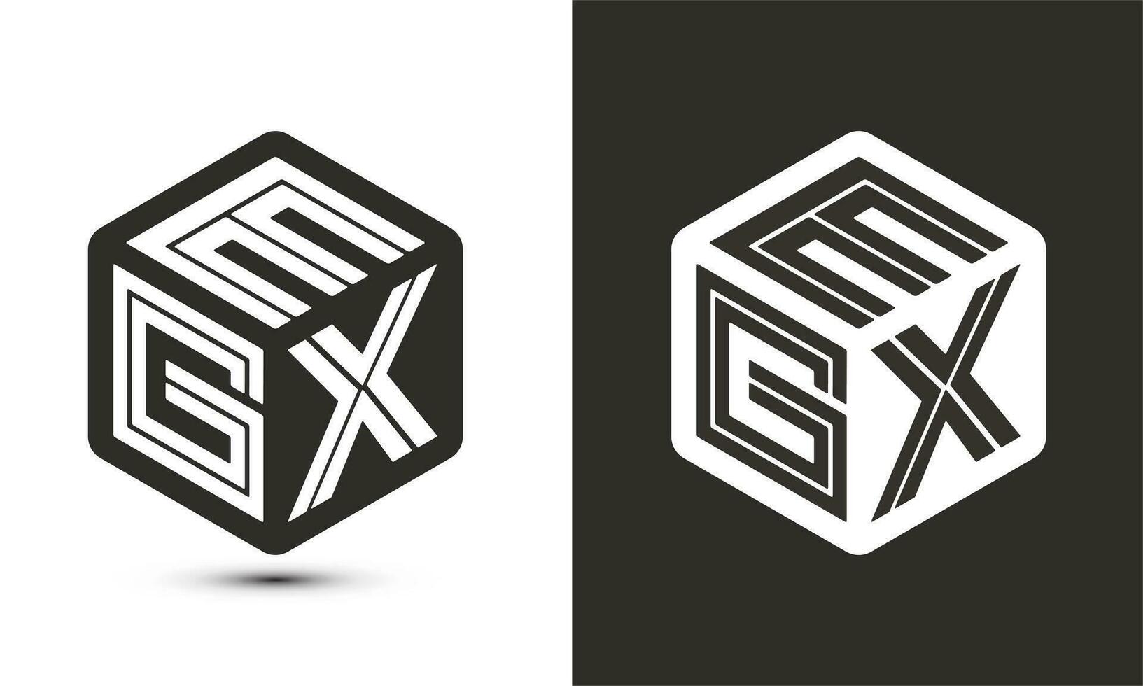 EGX letter logo design with illustrator cube logo, vector logo modern alphabet font overlap style.