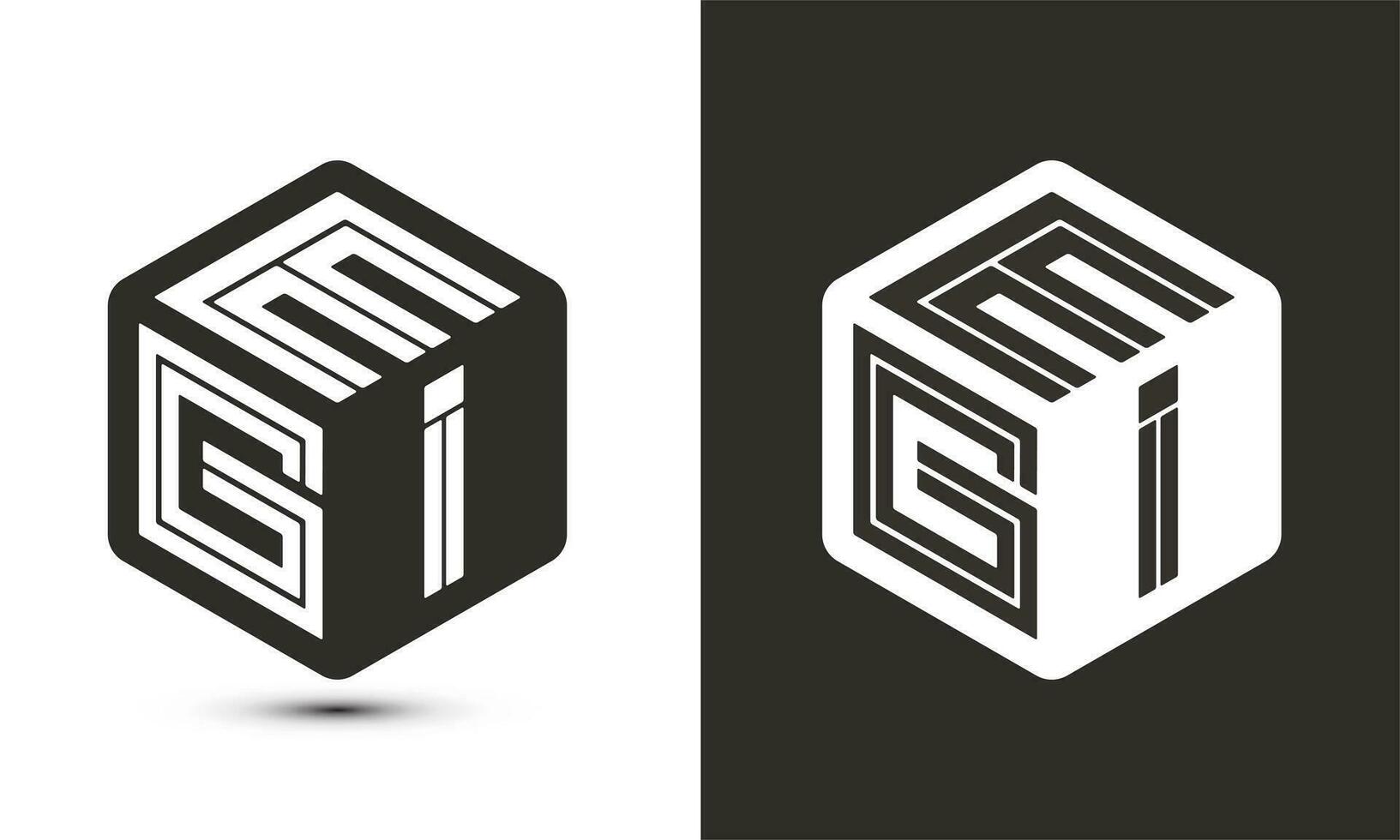 egi letra logo diseño con ilustrador cubo logo, vector logo moderno alfabeto fuente superposición estilo.