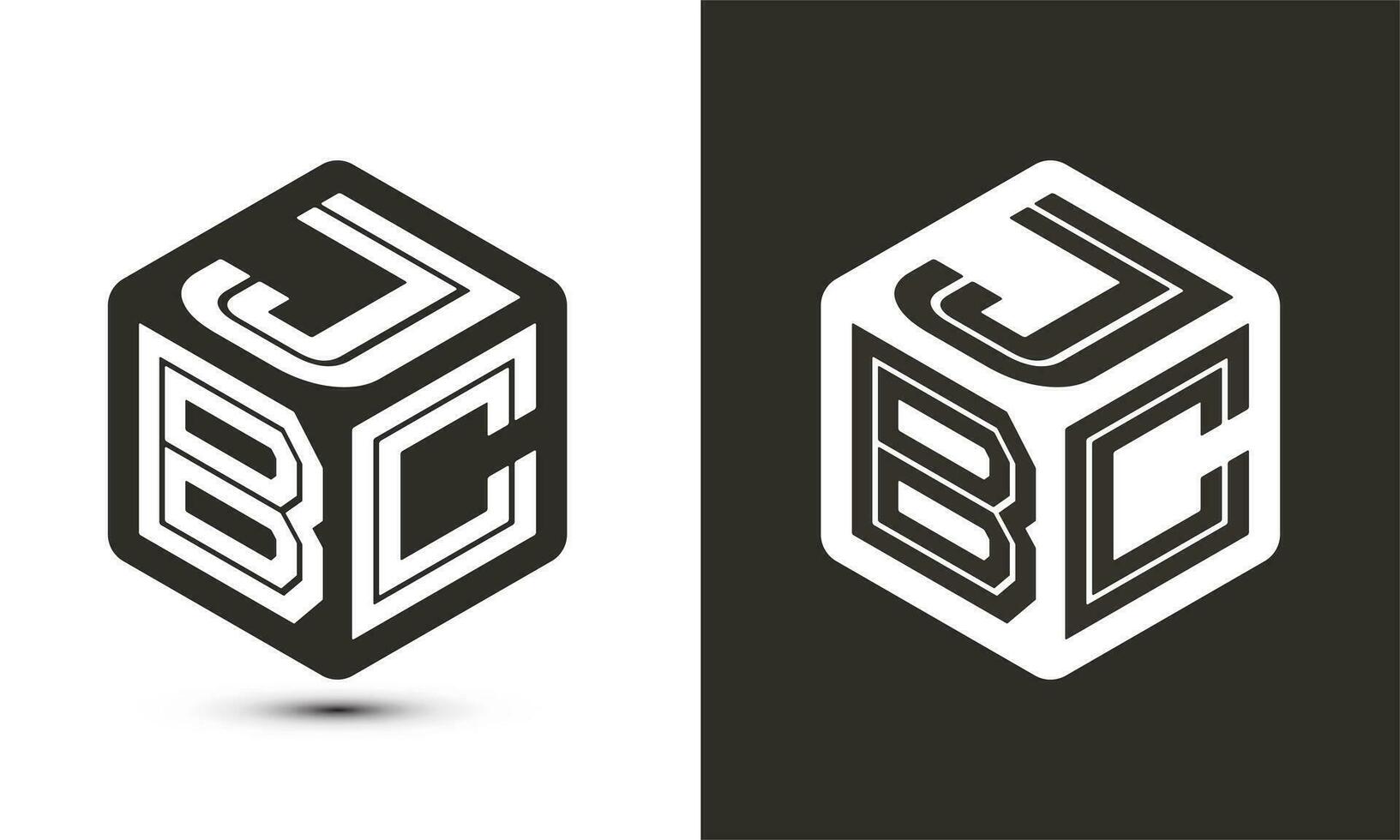 jbc letra logo diseño con ilustrador cubo logo, vector logo moderno alfabeto fuente superposición estilo.