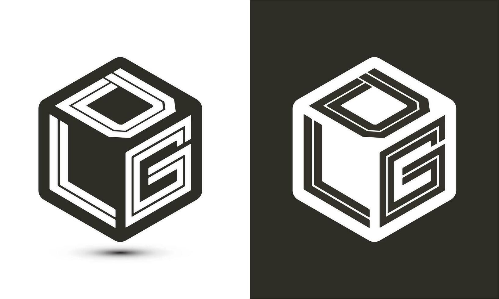 DLG letter logo design with illustrator cube logo, vector logo modern alphabet font overlap style.
