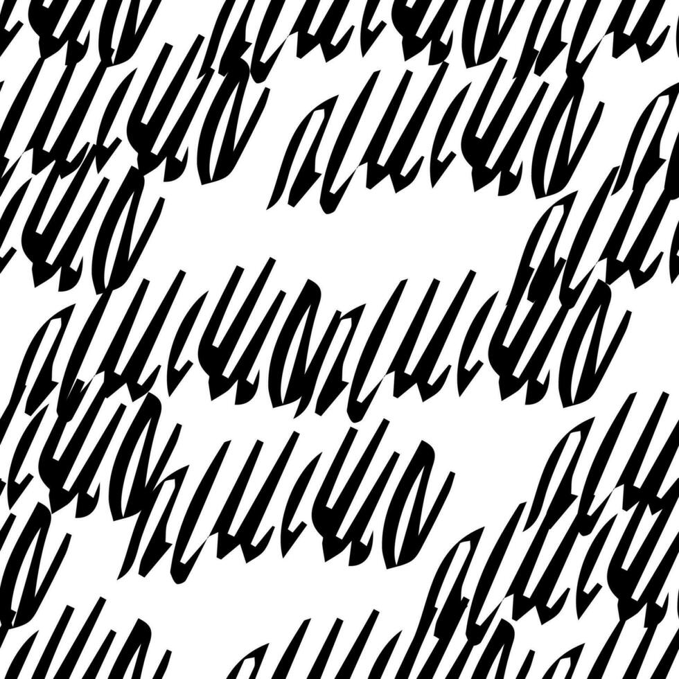 Seamless pattern with black pencil brushstrokes vector