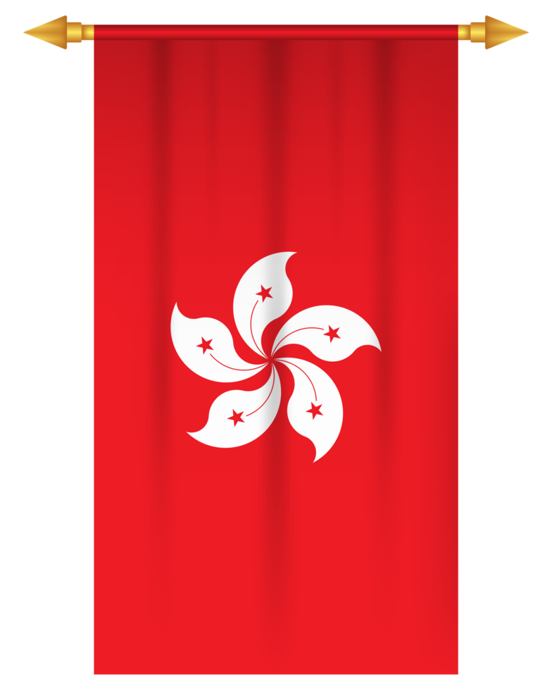 Hong kong flag vertical pennant isolated png