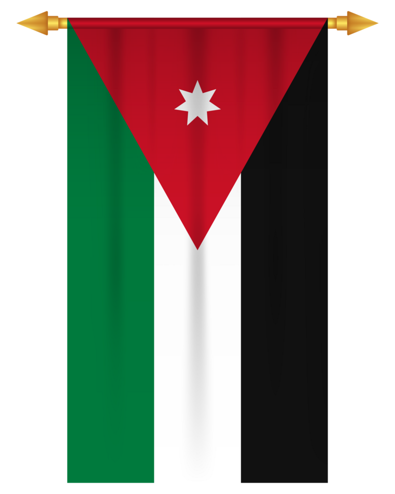 Jordan flag vertical pennant isolated png