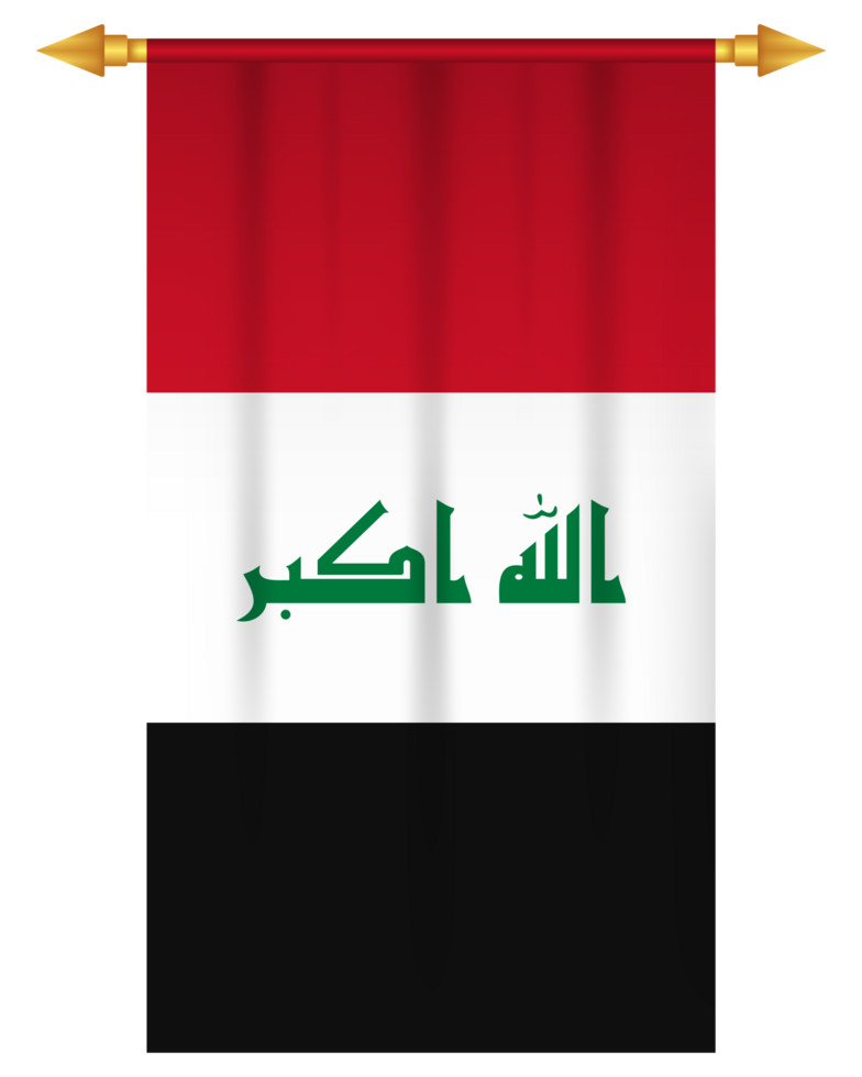 Iraq flag vertical pennant isolated png