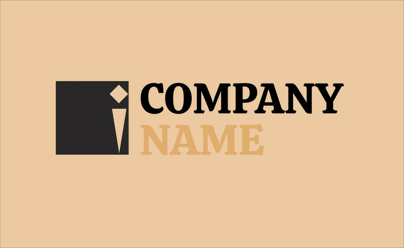 modern letter I typography logo. orange background vector