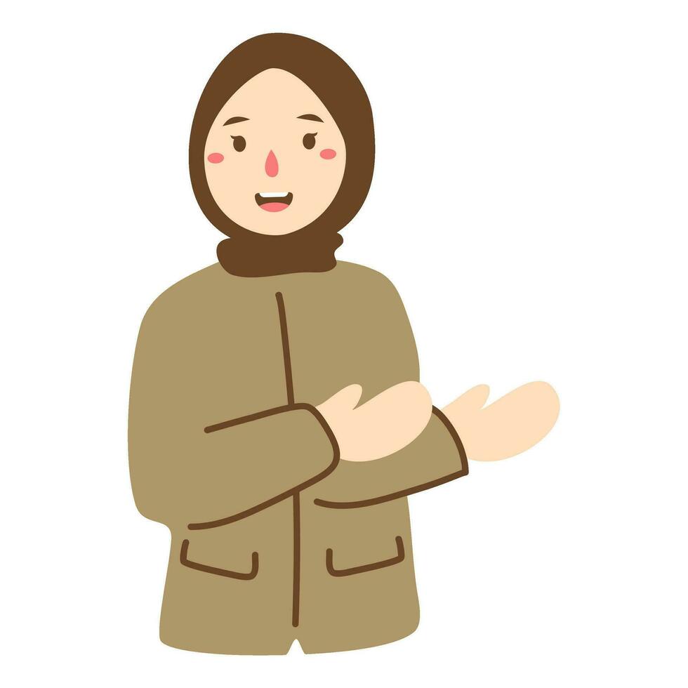 teacher greeting in the government uniform vector