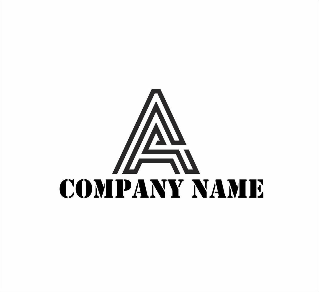 black and white letter A logo vector design