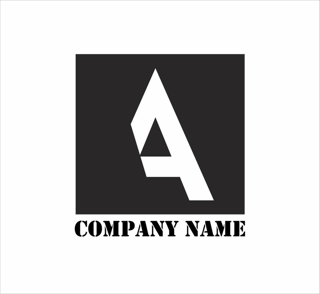 black and white letter A logo design vector