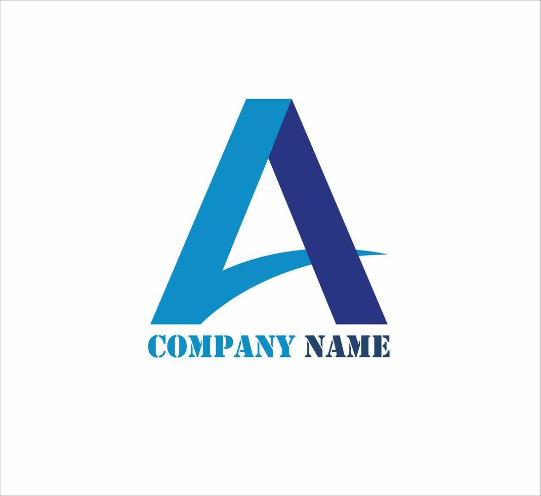 Illustration of the blue A logo typography design vector