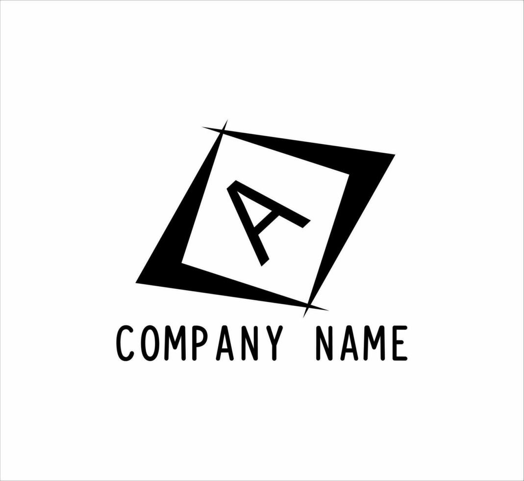 black and white letter A logo vector design
