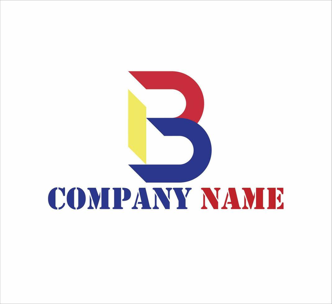 B logo typography design illustration vector