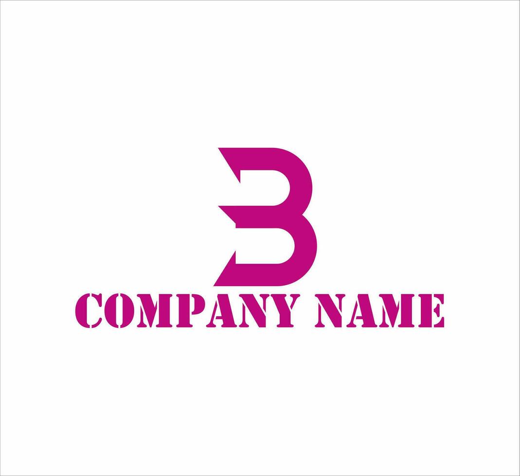 B logo typography design illustration vector