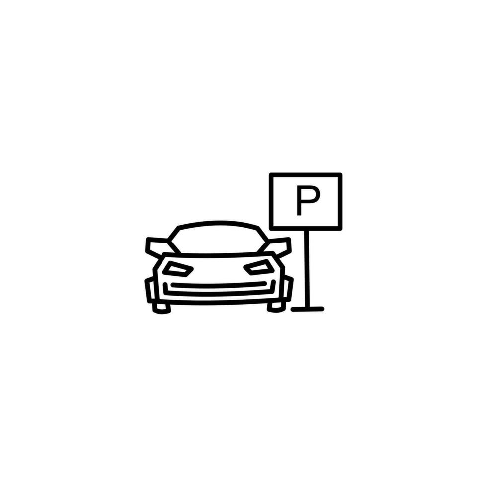 Parking zone. Sign parking for cars. vector