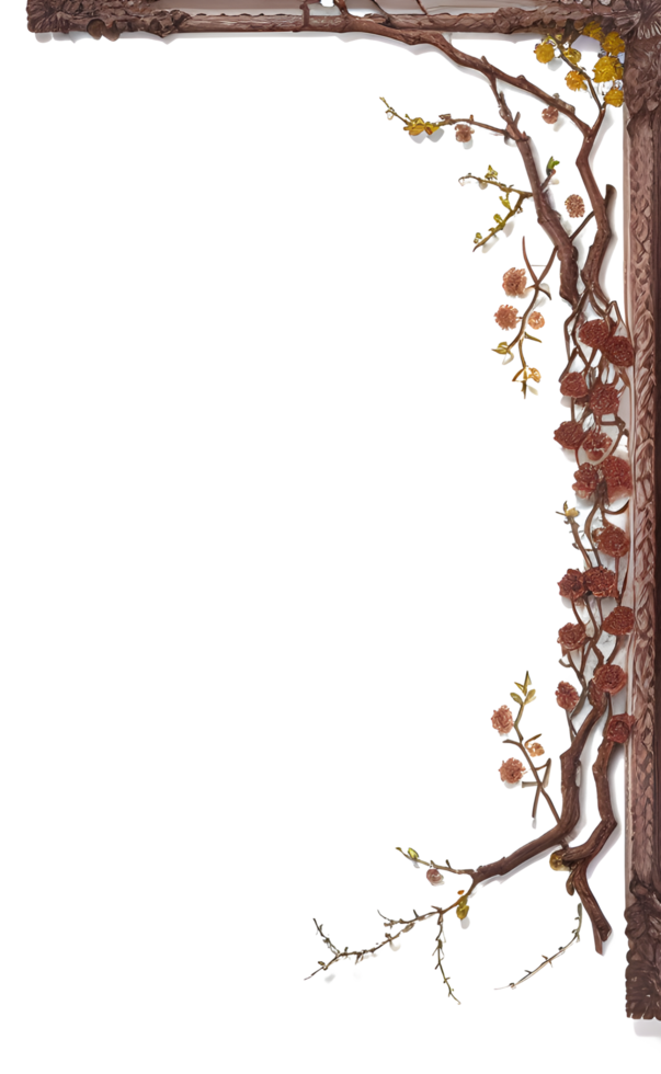 Twing Border Frame PNG Transparent Background Ai Generative