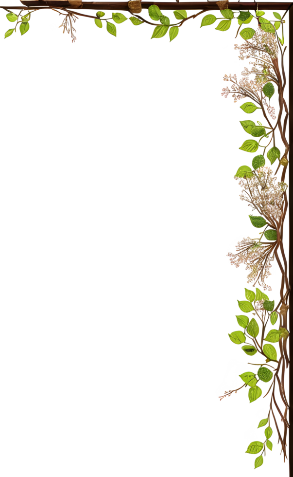 Twing Border Frame PNG Transparent Background Ai Generative