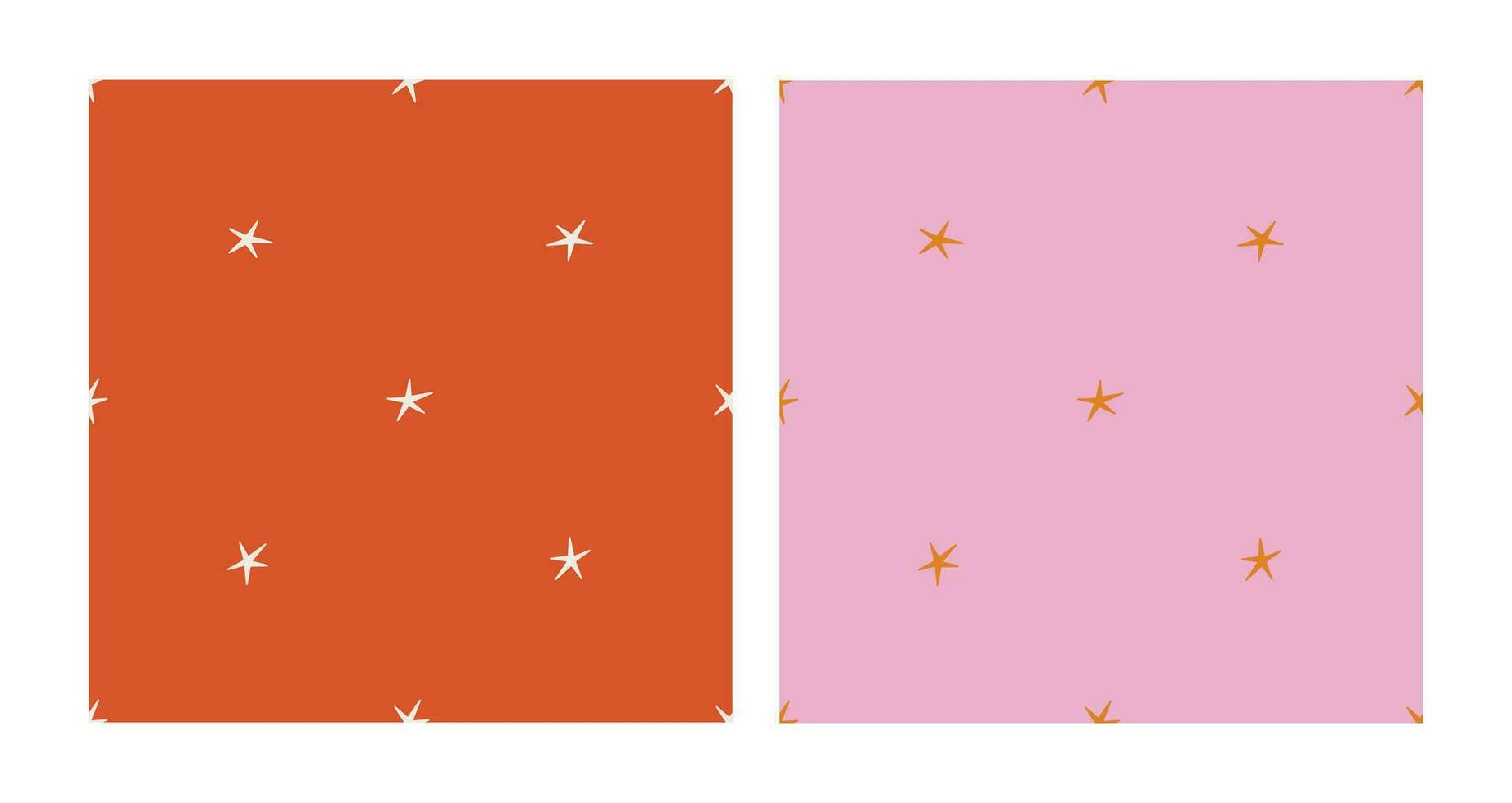 Simple stars pattern set. Festive ornament in retro style. Christmas seamless abstract texture vector