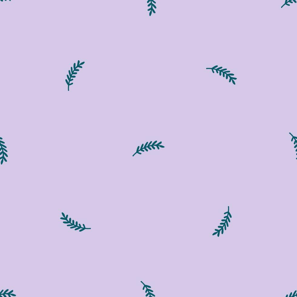 Simple seamless pattern with abstract violet branch. Winter season concept. Hand drawn vector texture for wallpaper, prints, wrapping, textile