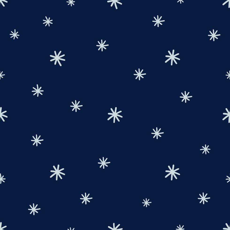 Vector Christmas pattern with snowflakes. Festive ornament in retro style. Simple seamless abstract texture