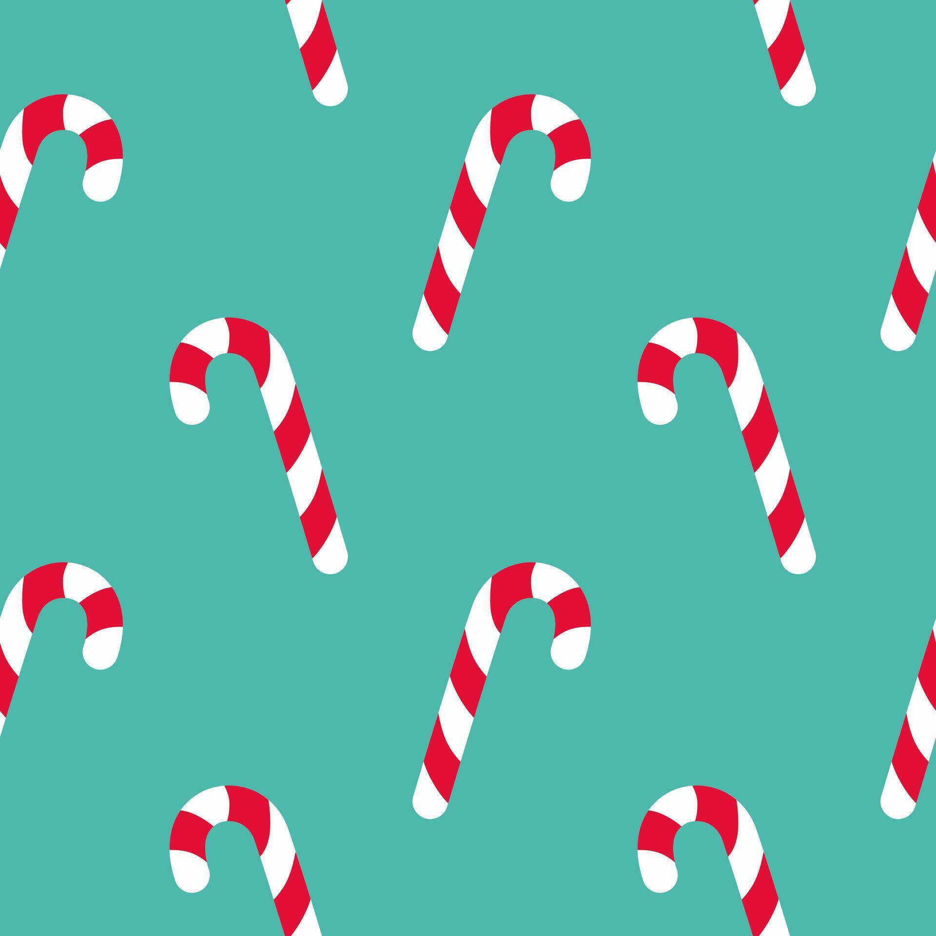 Christmas seamless pattern for fabric, paper. Stick candy on green