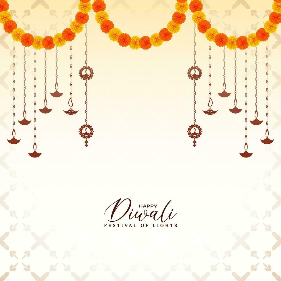 Happy Diwali Indian festival classic traditional background vector