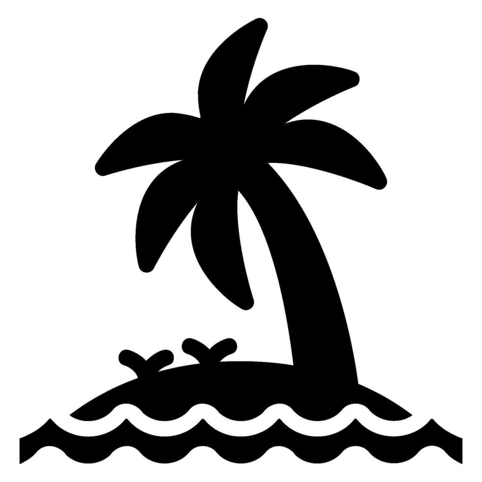 island glyph icon vector