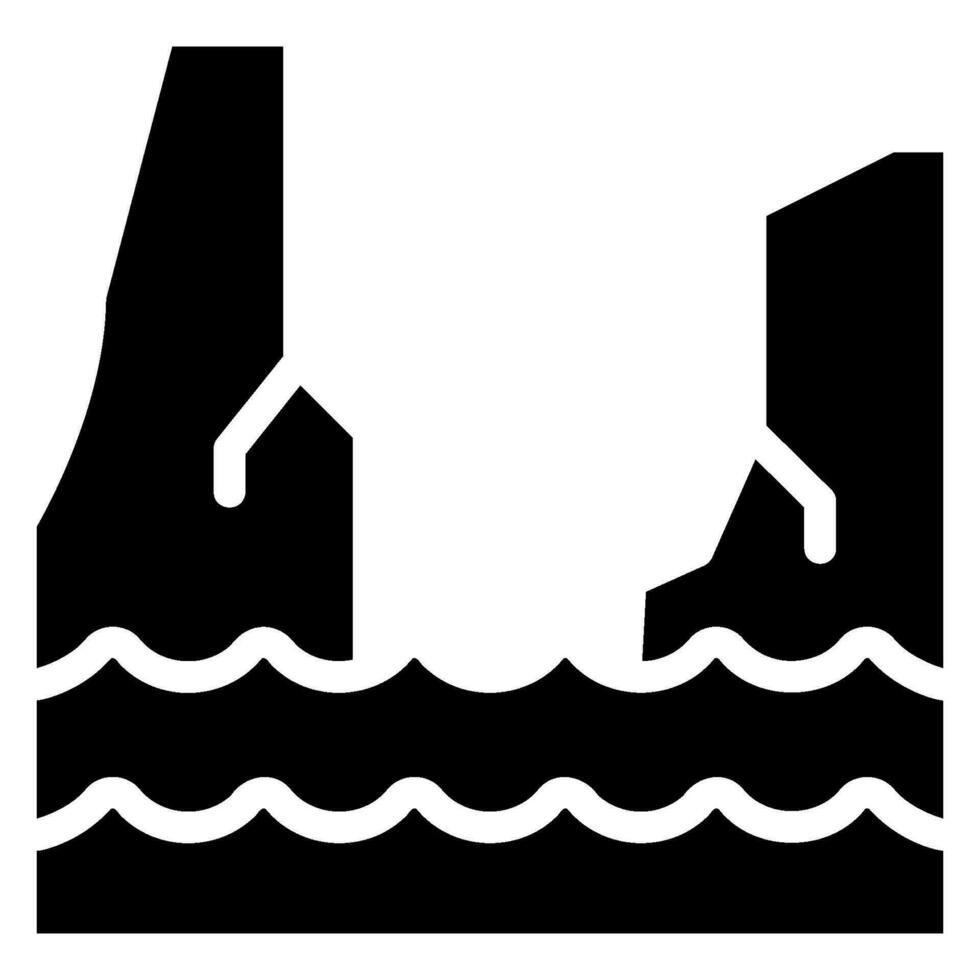Fiord glyph icon vector