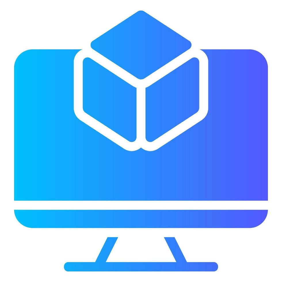 3d modeling gradient icon vector