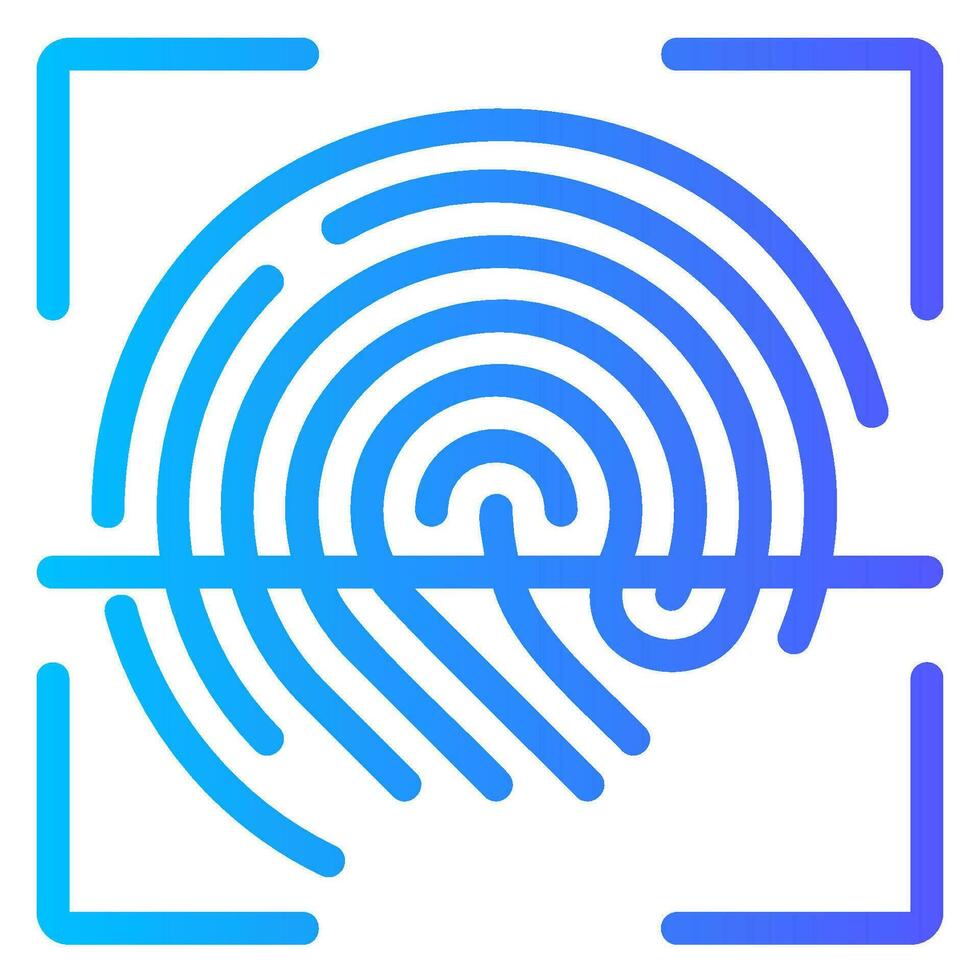 finger print gradient icon vector