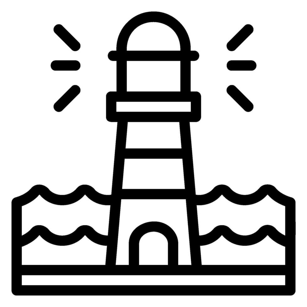 lighthouse line icon vector