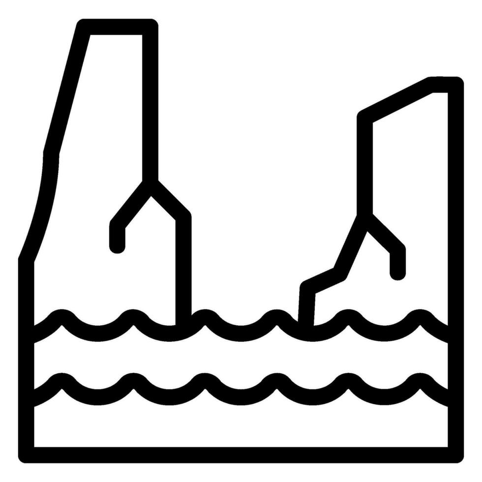 Fiord line icon vector