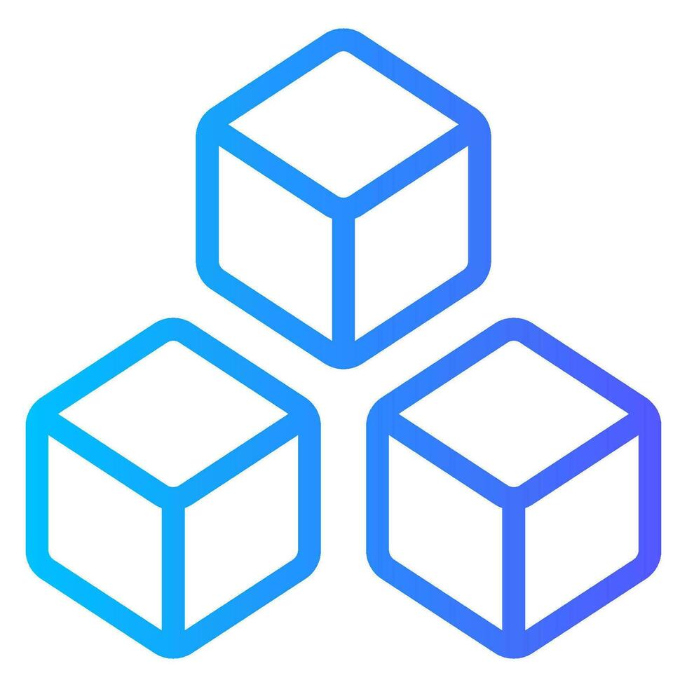 cube gradient icon vector