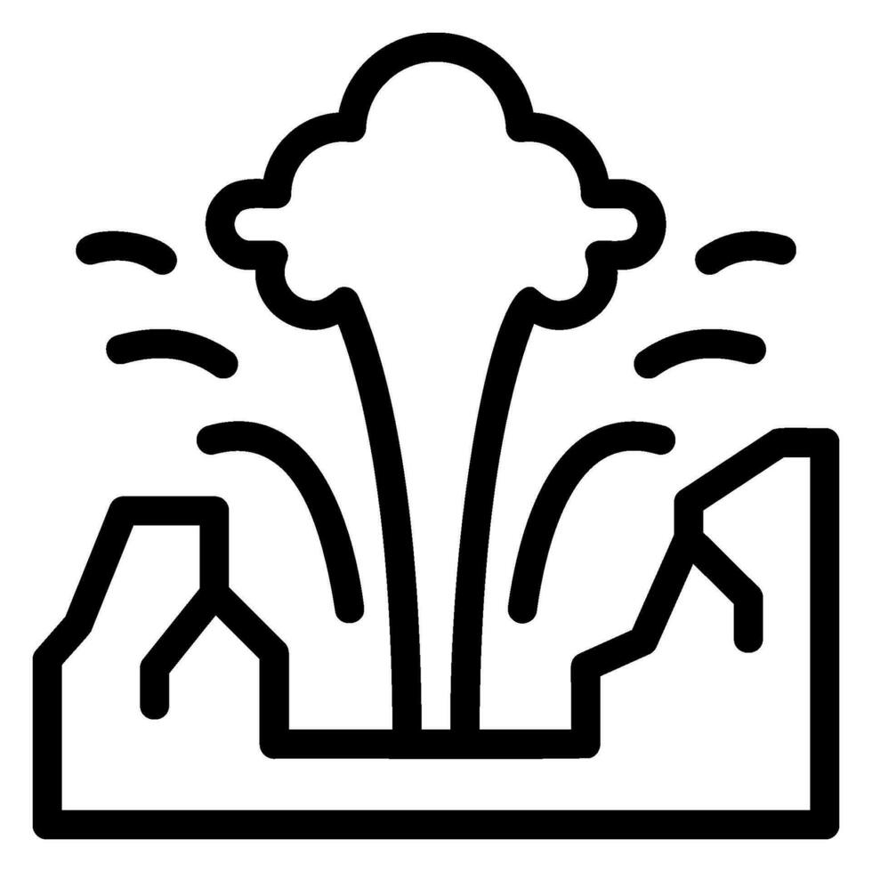 geyser line icon vector