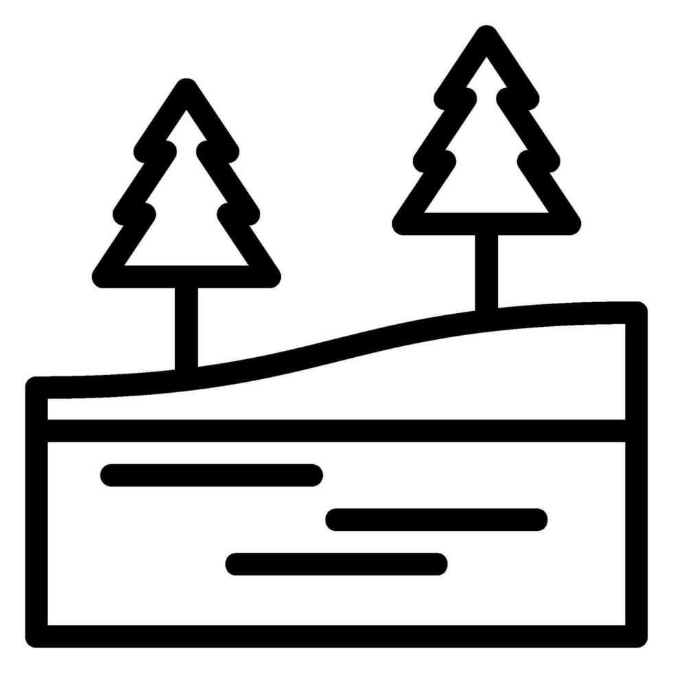 lake line icon vector