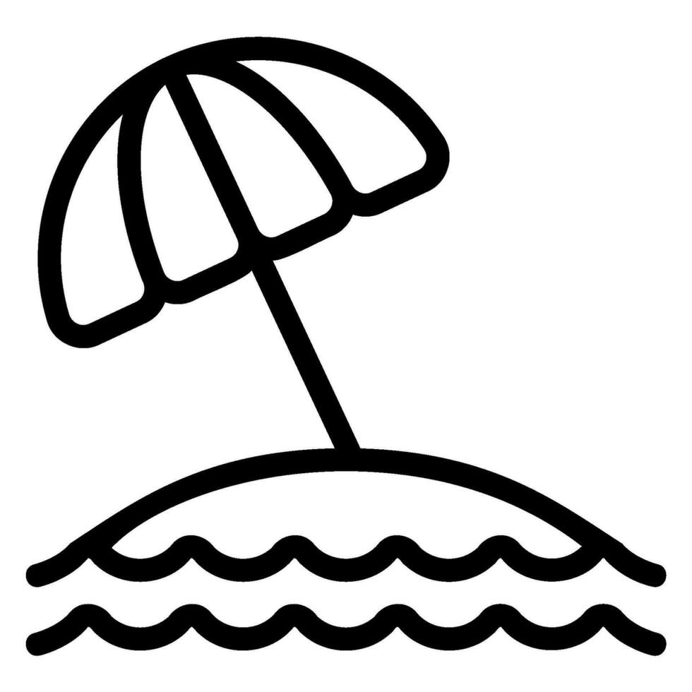 icono de línea de playa vector