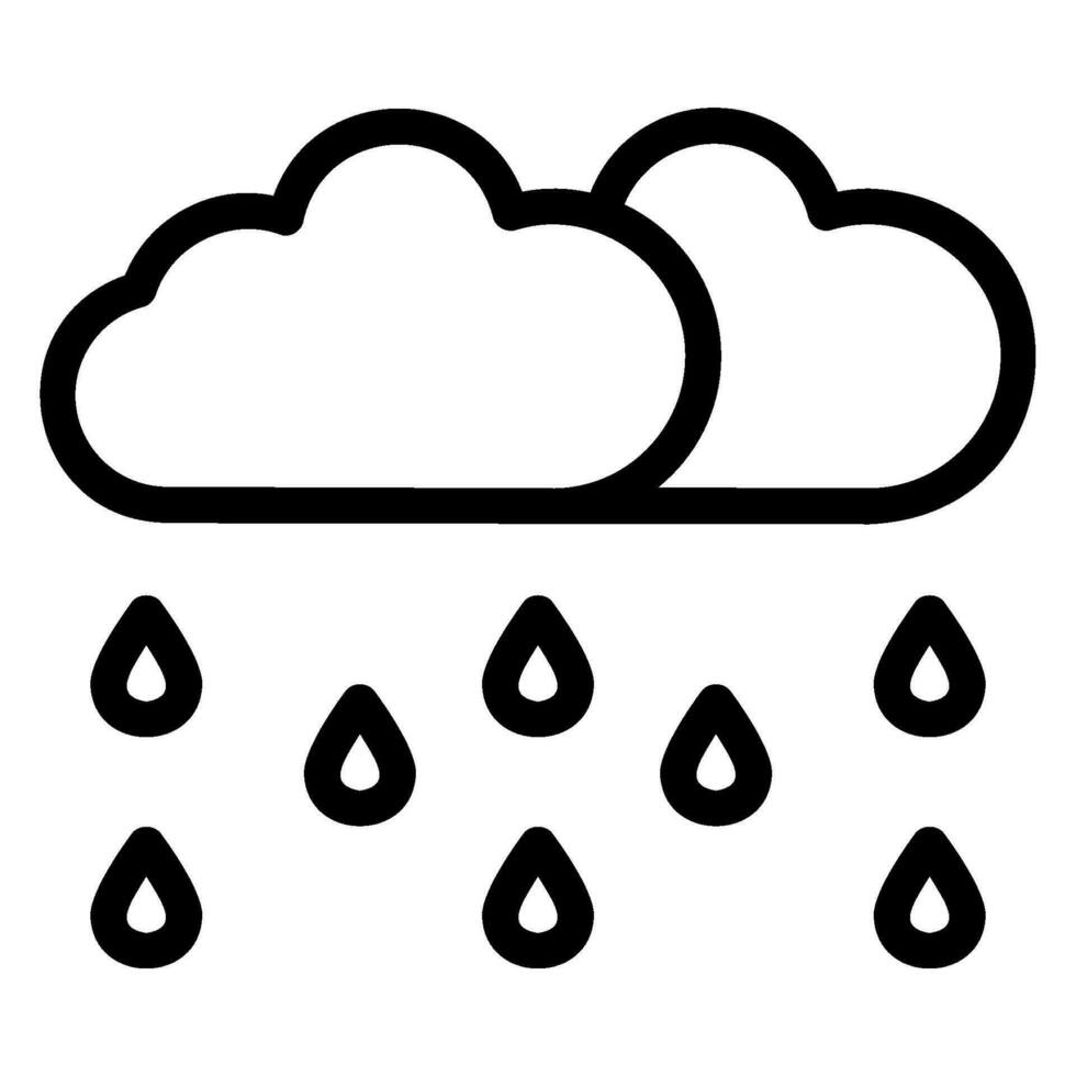 rain line icon vector