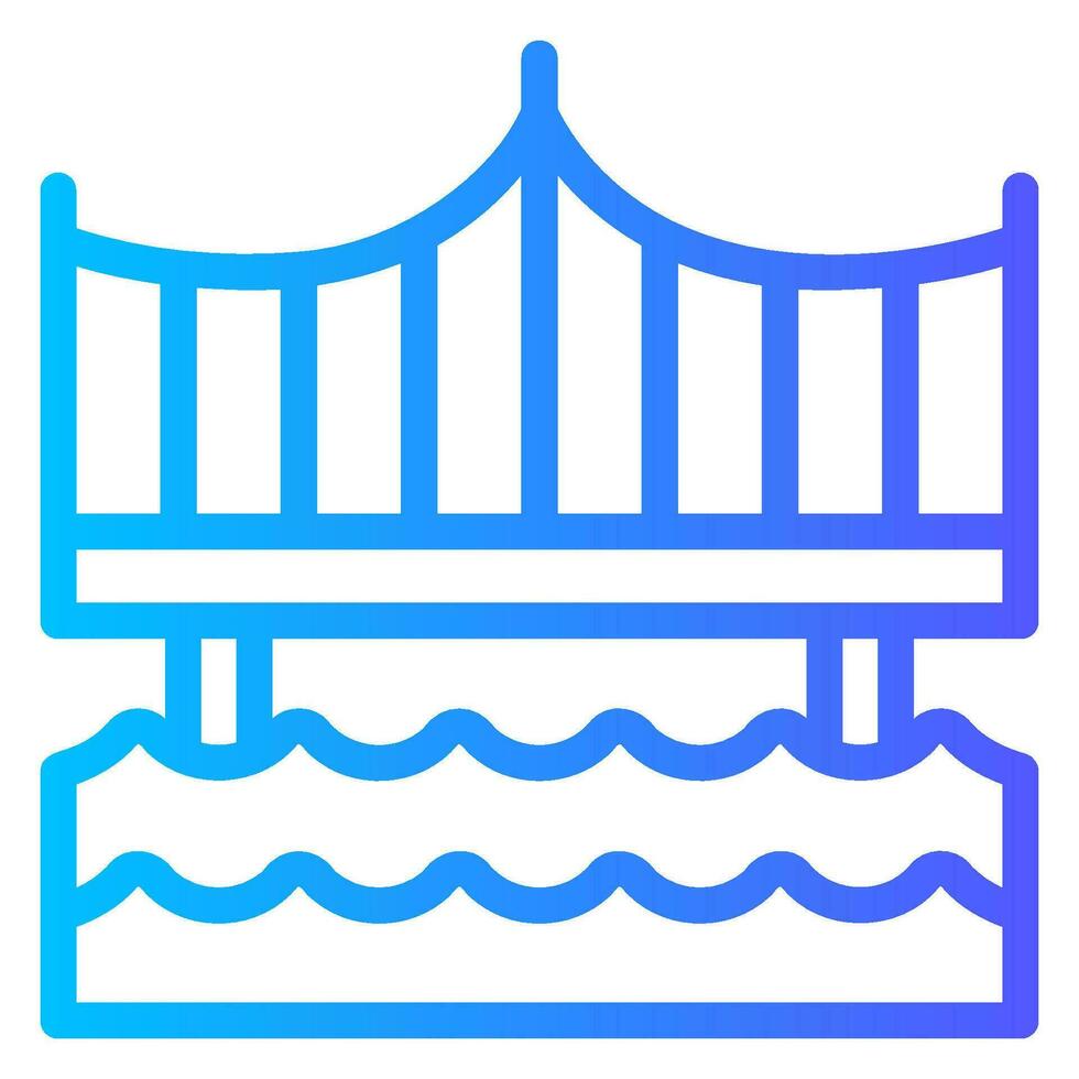 bridge gradient icon vector