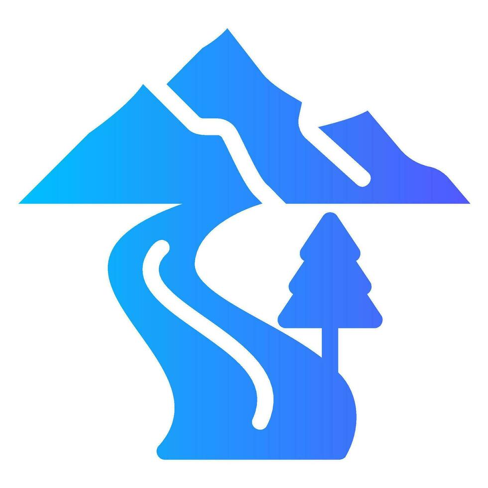 mountain gradient icon vector