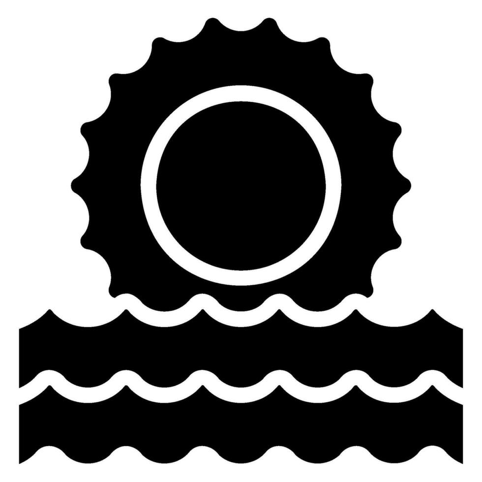 ocean glyph icon vector