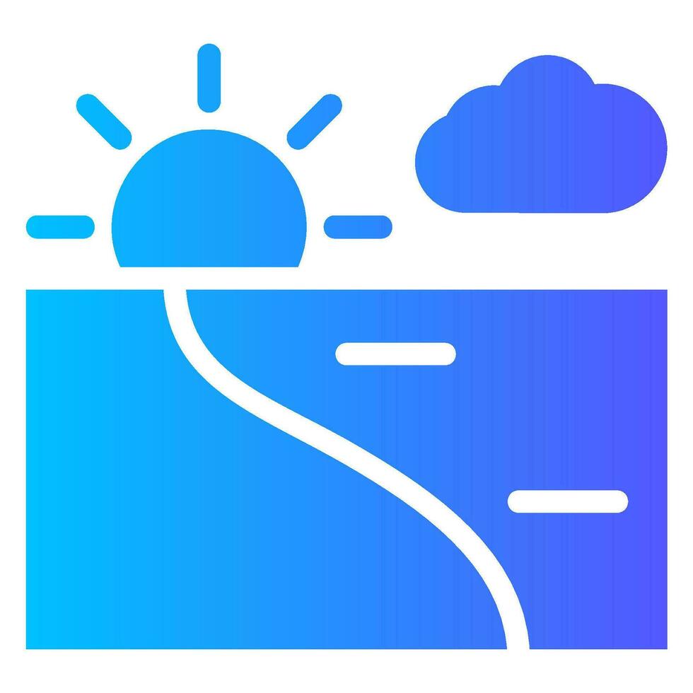 beach gradient icon vector