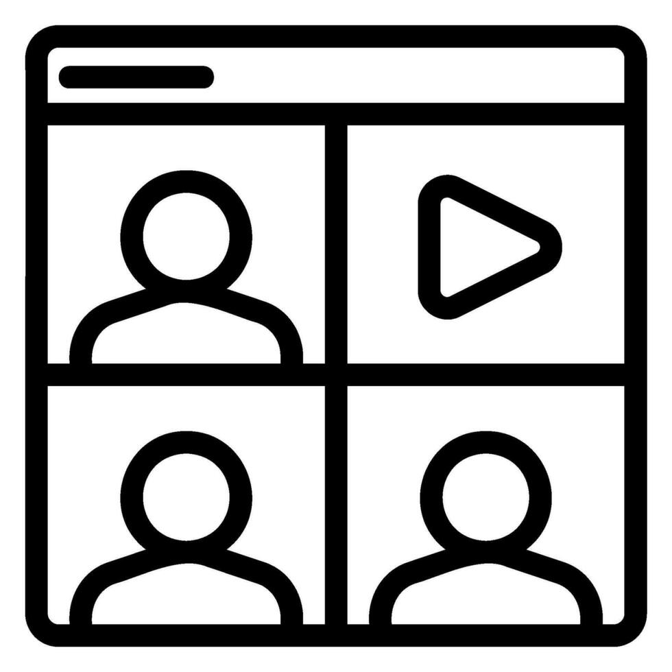 video conference line icon vector