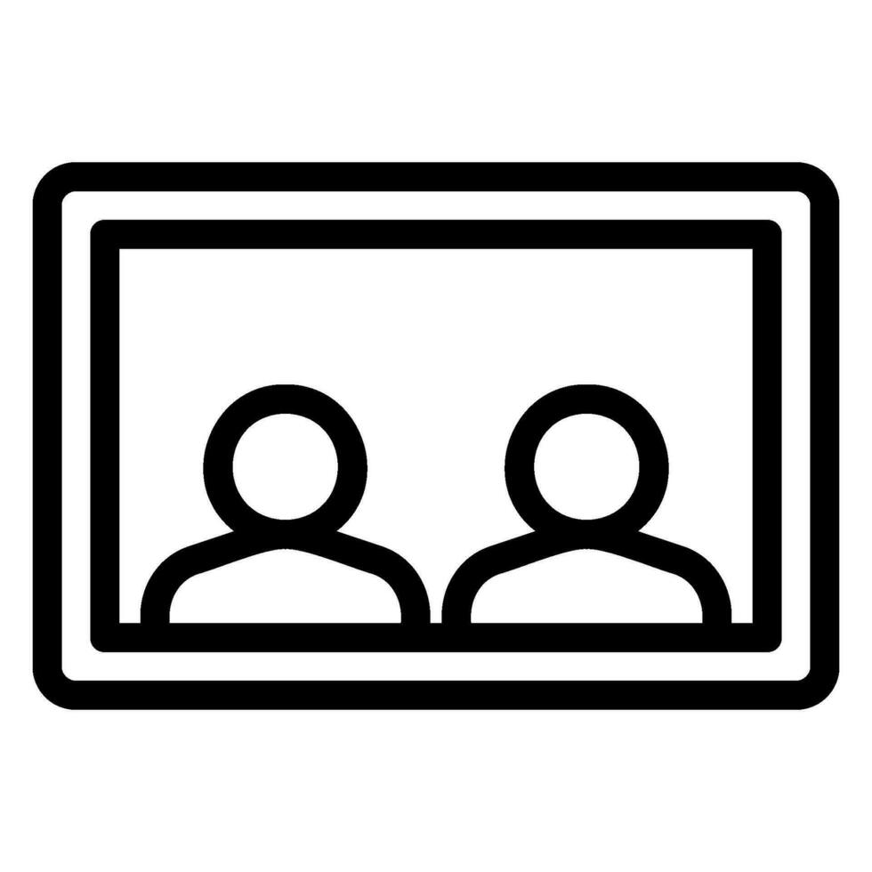 video conference line icon vector