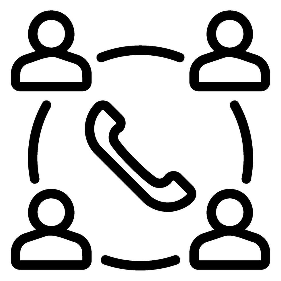 video conference line icon vector