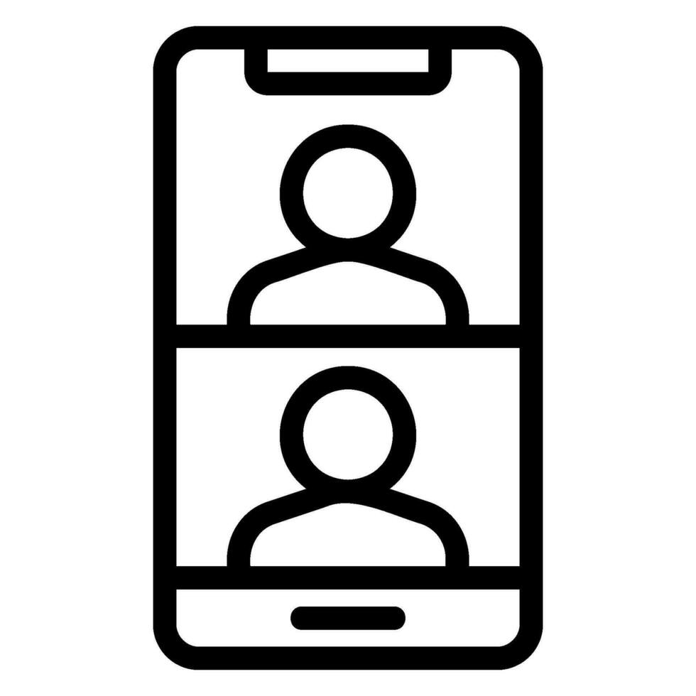 video conference line icon vector