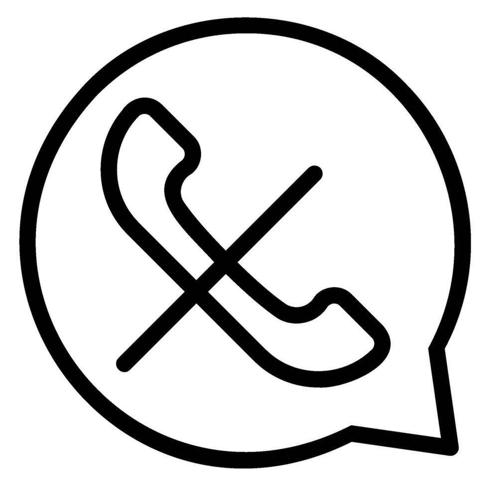 no call line icon vector