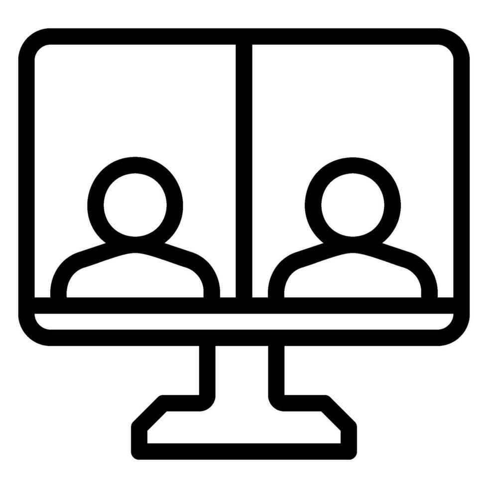 video conference line icon vector